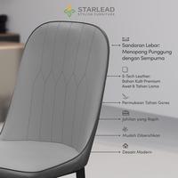 Gambar STARLEAD Kursi Makan Sandaran Kulit Modern Minimalis | Dining Chair | Cafe Chair | Dining Chair | Stylish Furniture - Putih dari STARLEAD FURNITURE Kab. Tangerang 4 Tokopedia