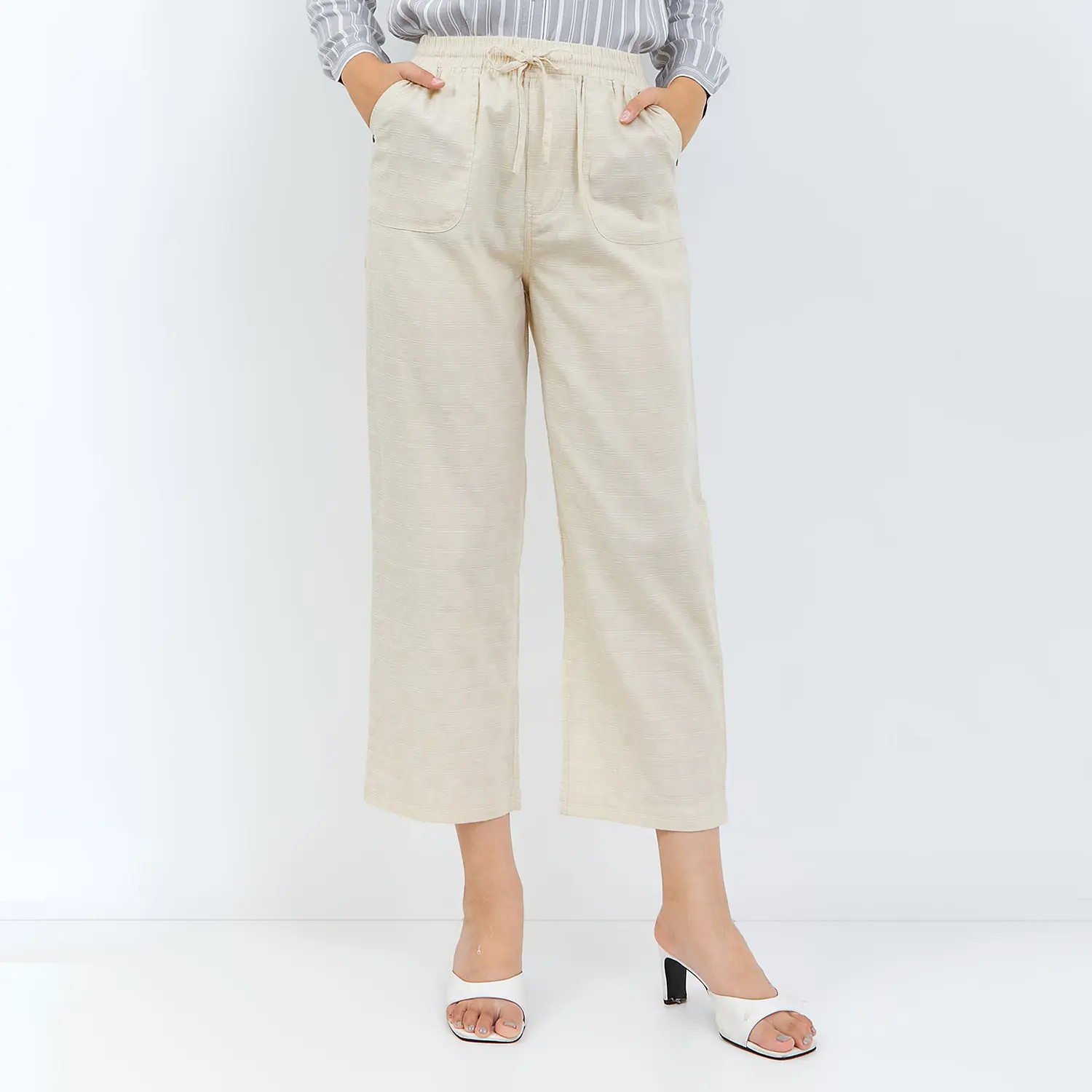 Geela Official - Grasia Drawstring Pants Cream (G.3222) - Celana Wanita