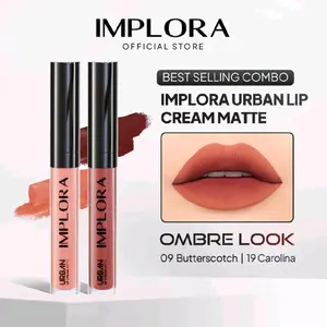 IMPLORA Urban Lip Cream Matte - Long Lasting & Transferproof, Moisturizing, Full Coverage - Available in 20 Shades Lipstik Pewarna Bibir