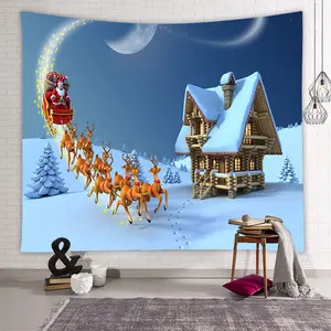 Permadani Dinding ZHIYU - Seri Natal Dekorasi Rumah Artistik, Latar Belakang Kain Dinding Kamar Tidur