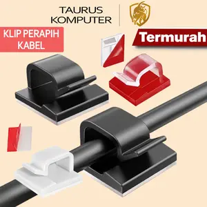 Klip Kabel Organizer Manajemen Penjepit Perapih Cable Perekat Pengikat Meja Kantor Office TV Komputer
