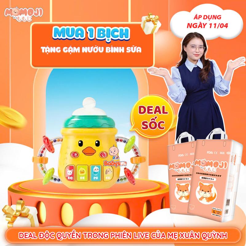 [DEAL SHOCK MXQ] TÃ BỈM DÁN/QUẦN MOMOJI MỎNG MỀM, THẤM HÚT TỐT CHO BÉ - TẶNG GẶM NƯỚU BÌNH SỮA