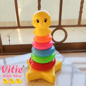 Donat Susun Plastik - Mainan Ring Donat Bebek / Mainan Edukatif Ring Susun Bintang Bebek /  ring donat susun / mainan motorik anak
