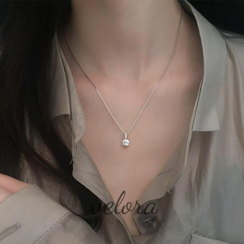 สร้อยคอหัวใจแท้ ทรงกลม มาพร้อมกล่องจาก [velora] 1