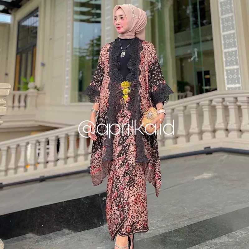 Tipe A set Ayu Baju Kondangan Pesta Kebaya Batik Viscose Motif Jupri Palembang 0