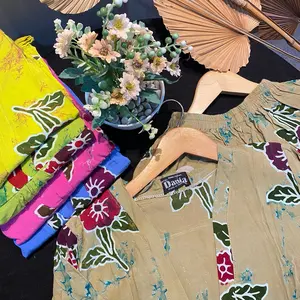Setelan Celana Panjang Kimono ABG Bunga Tangkai Batik Pekalongan Putri Laila Atasan Baju Cantik Dewasa Lembut Motif Nyaman Rayon Santai Kombinasi Wanita Pendek Busui Katun Tangan Tidur