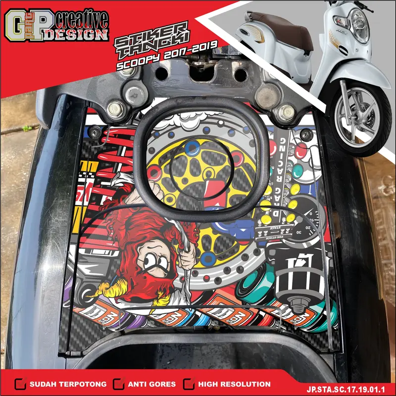 Stiker Tangki Bensin Scoopy 2017-2020 Sticker Tengki Motor Honda Scoopy Fi New 3