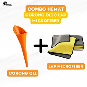 PAKET HEMAT Corong Oli Minyak Air Bensin Dan Kain Lap Microfiber Mobil Car dan Motor