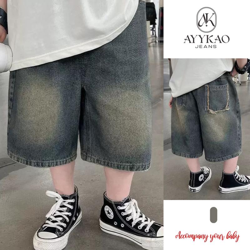 Quần Short Jeans lửng cho bé trai và bé gái phong cách hàn quốc từ 10-40 - AyyKao Jean