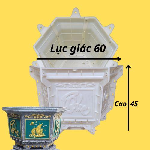 Khuôn đúc chậu cảnh Lục giác 60 Riêng chậu Chất liệu nhựa ABS cao cấp Dùng làm chậu cây cảnh xi măng