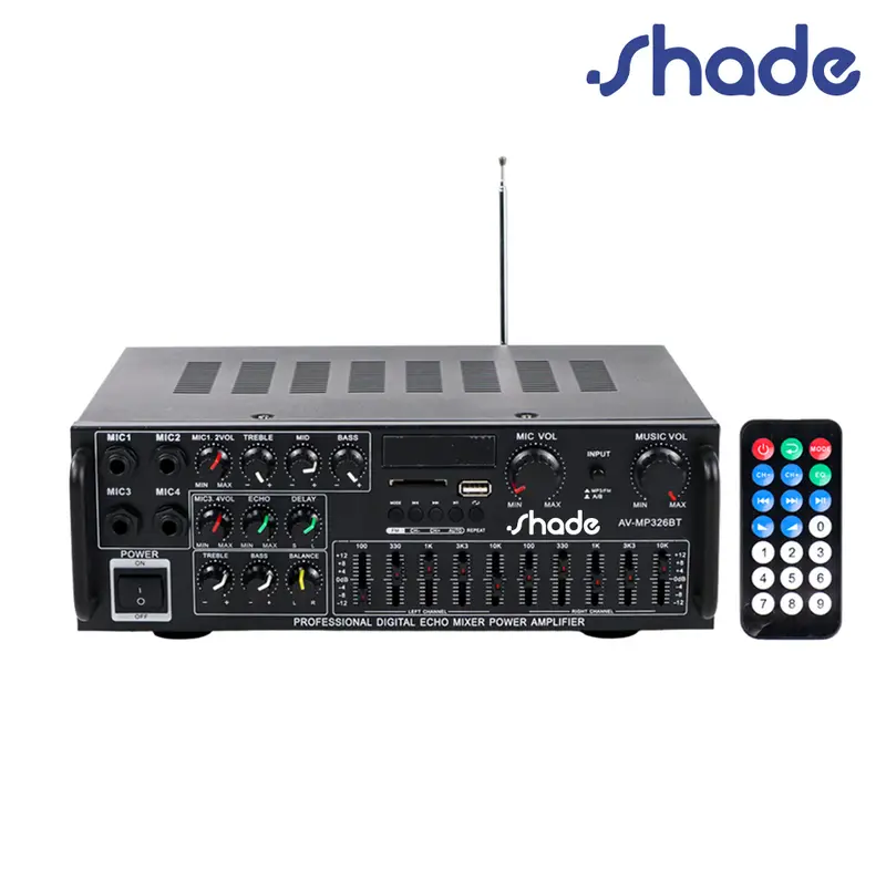 SHADE Amplifier Power Bluetooth AV/MP 326BT Speaker Full Bass Subwoofer Stereo Karaoke FM Shade EQ Ampli Colokan 2