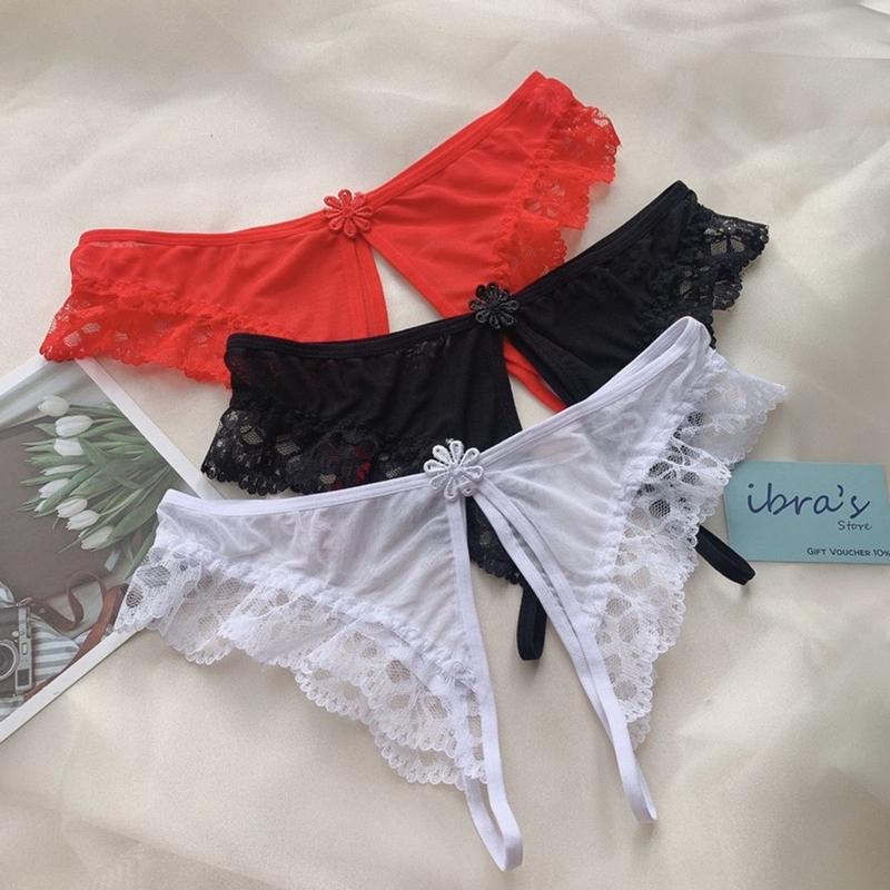 Quần Lót Ren Nữ Sexy Xẻ Đáy iBRA Quần Lót Lọt Khe Hở Đáy, Đũng Cạp Thấp lưới Xuyên Thấu Gợi Cảm IBRA'S STORE i121