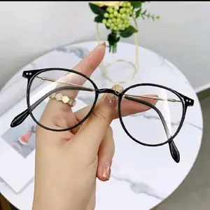 (AYN24) Kacamata Anti Radiasi Model Terbaru Bentuk Oval Gaya Korea Bahan Metal Wanita Eyewear GIlasses
