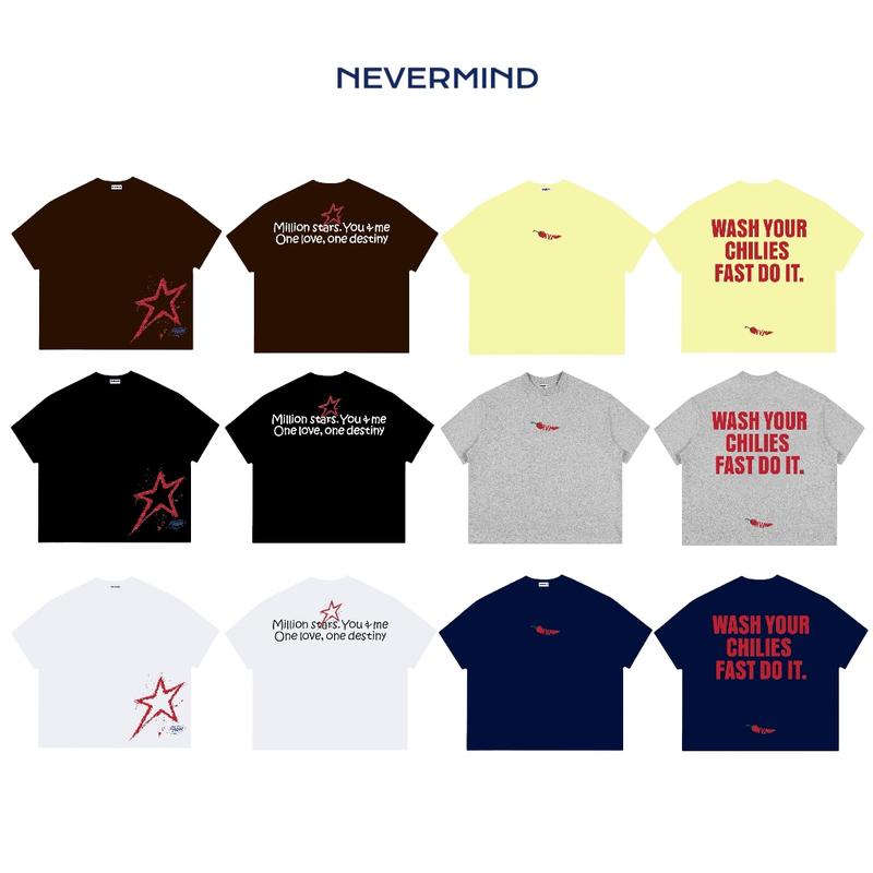 [MỚI] NVM02 + NVM03 NEVERMIND Áo Thun Boxy Local Brand Tay Ngắn Cotton 250gsm "MILLION+CHILIES" Áo Phông Hè Forrm Rộng Kiểu Đẹp Unisex Nam Nữ