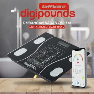 Taffware Digipounds Timbangan Badan Digital Bluetooth Smart Body Fat Scale BMI Auto On and Off Aplikasi