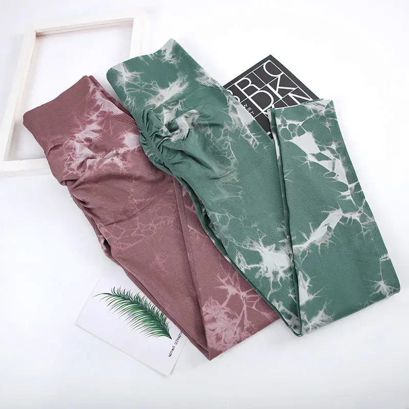 Quần Tập Yoga Phong Cách Phong Cách Tie Dye Cho Nữ, CHRLEISURE, Legging Thể Thao Không Đường May, Cạp Cao, độn Mông, Bó Sát Tập Luyện, Co Giãn, Thích Hợp Cho Phòng Tập Gym Thể Dục Và Trang Phục Năng Động