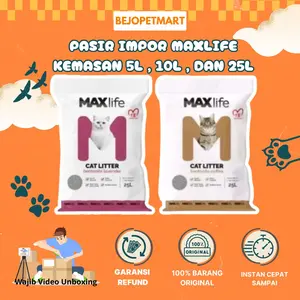 Pasir Kucing Gumpal Wangi Impor MAXLIFE Cat Litter 5 LITER 10 LTR dan 25L