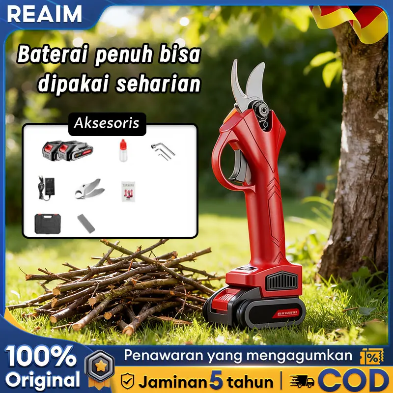 REAIM 800W Gunting Dahan Listrik Gunting Taman Elektrik Garden Cordless Pruning Shear Scissors Pemangkas Dahan Ranting Pohon Gunting Taman Elektrik Garden