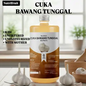 Nutrifruit Cuka Bawang Tunggal Raw Unfiltered Unpasteurized Mother Kaya Antioksidan Meningkatkan Kesehatan Pencernaan Premium