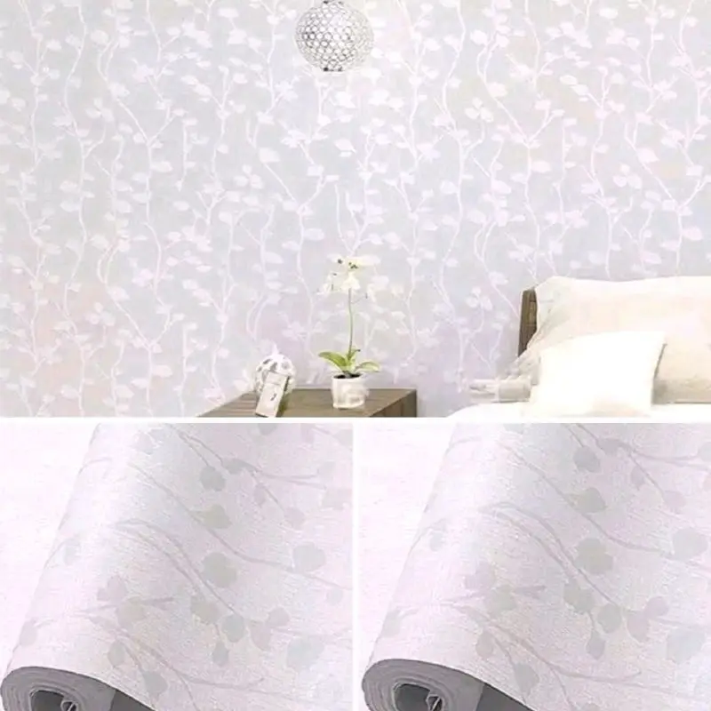 PROMO 1 PAKET isi 4 pcs Wallpaper Sticker Dinding Kamar Motif Salur Salur Gelombang & Salur Kecil Warna Abu Silver Putih Daun Pink Daun Pink Salur Putih Salur Biru Salur Krem Salur Kertas Bahan PVC 7