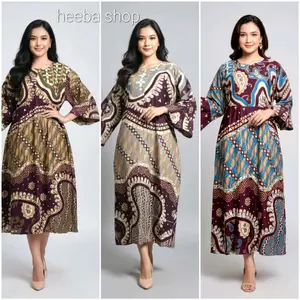 Paket Isi 2 Midi Dress Kimono Cantik Busui Bahan Rayon Premium Tebal