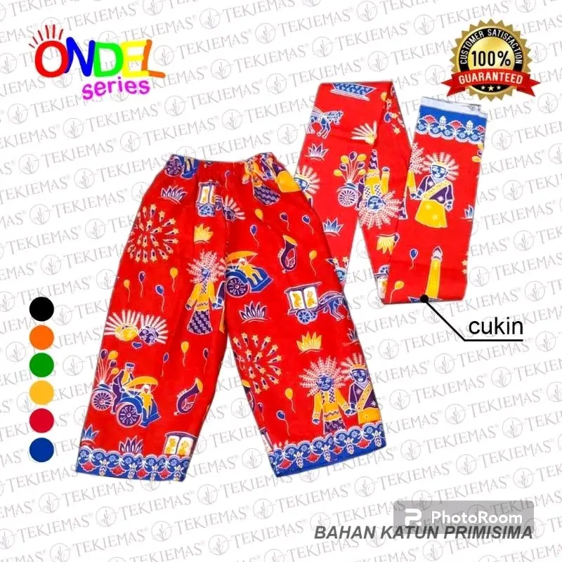 1 Set Celana Panjang Ondel Ondel & Cukin Ondel ( Anak & Dewasa ) Motif Flanel Fashion