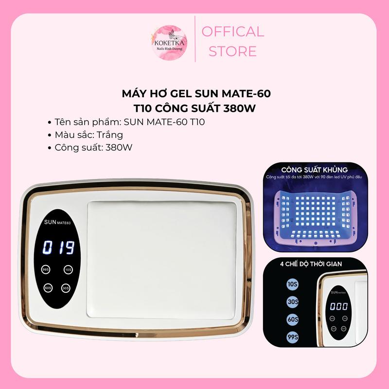 Máy Hơ Gel SUN MATE-60 T10 Công Suất 380W 90 bóng LED/UVChính Hãng - Bảo Hành 6Tháng