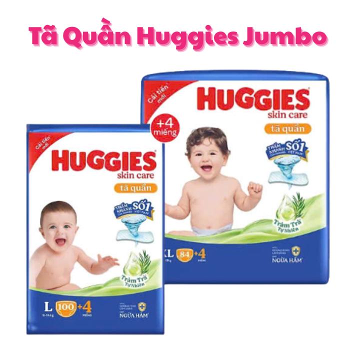 Combo 3 gói tã bỉm Huggies Mega Jumbo Skincare đủ size M/ L/ XL/ XXL cho bé