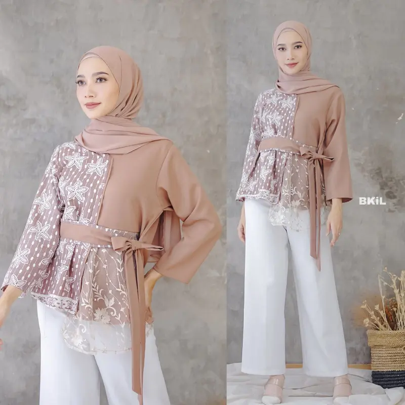 Baju batik wanita kantor Terlaris size m L Xl 4