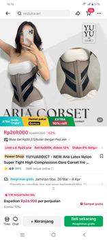 Product Review of YUYUADDICT - NEW Aria Latex Nylon Super Tight High Compression Core Corset Free Extension korsetsarahannaslimperut from N**e 2