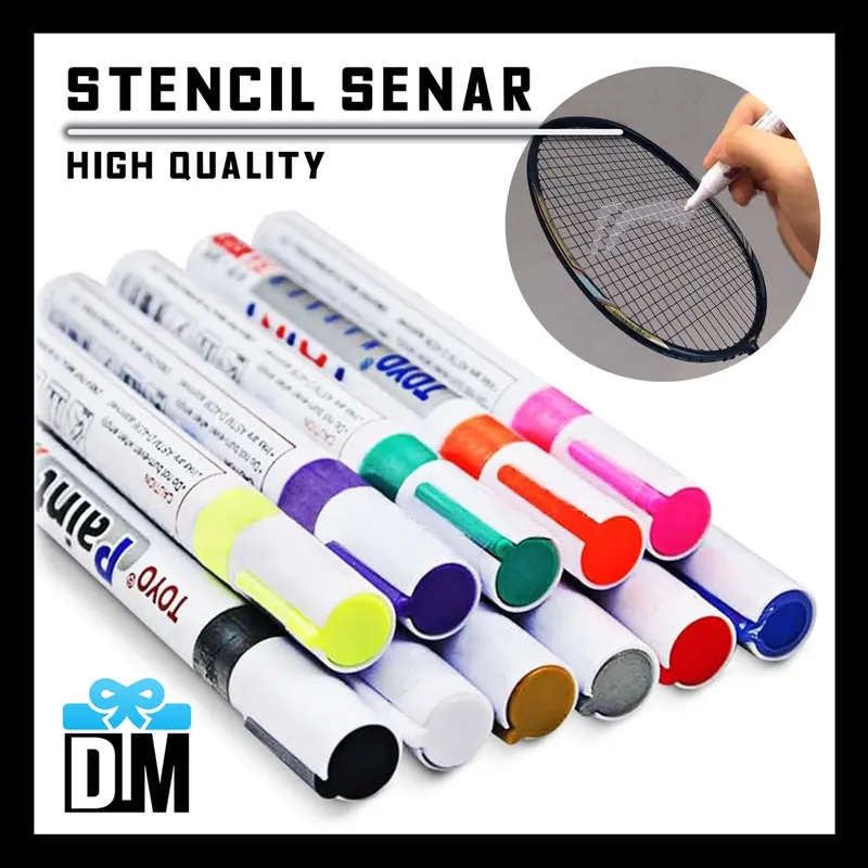 Stencil Senar Cat Tinta Raket Badminton Spidol Toyo Paint Marker Original Penanda Segala Jenis Bahan 0