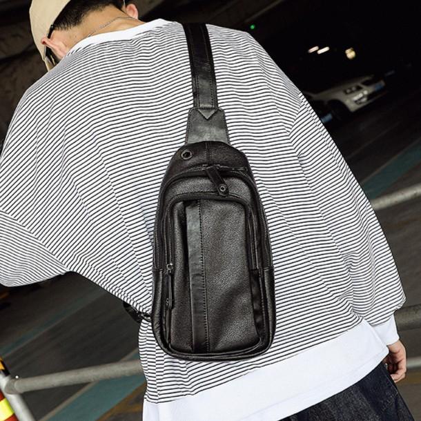 Leather Concept RAMPAGE HITAM Waist Bag Pria Tas Bahu Cowok Tas Pria Tas Selempang Pria RAMPAGE HITAM kulit pinggang waistbag cowok 3