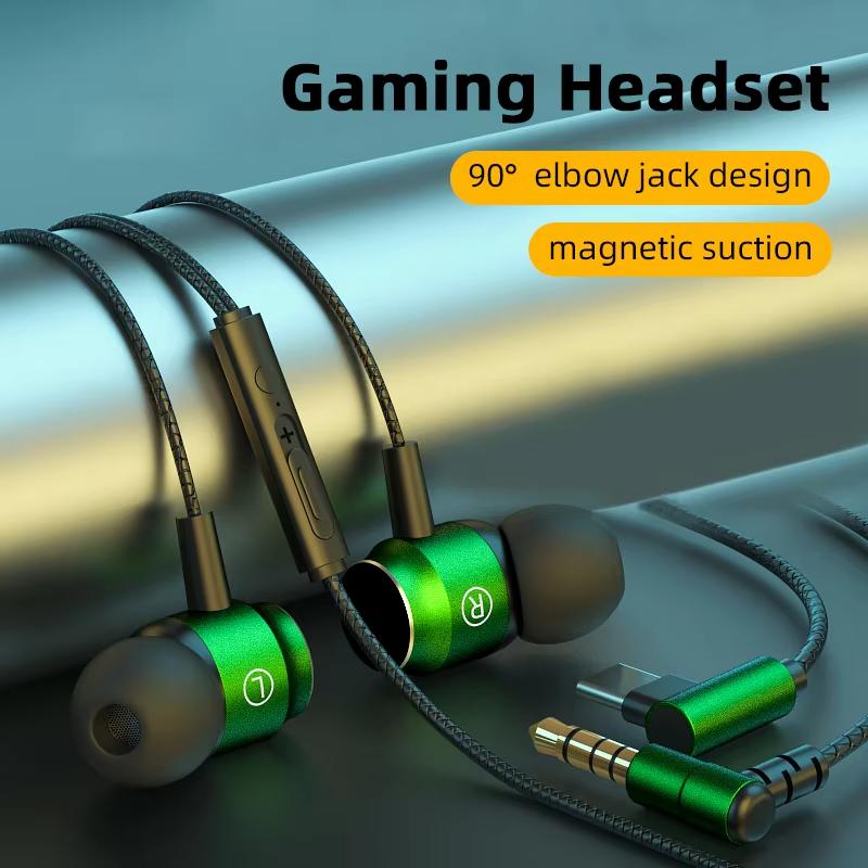 Tai Nghe Chơi Game Có Dây Hút Từ Tính, HiFi, Âm Thanh Nổi Âm Trầm HiFi, Tai Nghe Nhạc 3.5Mm Loại C, Dành Cho Điện Thoại Và Máy Tính, Tai Nghe Mic type c gaming 0