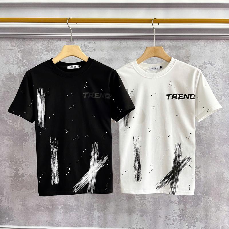 [HKT.45] Áo Phông Nam Cổ tròn in Trend, loang, vải cotton mịn, co dãn, thoáng mát Menswear Top Áo Thun