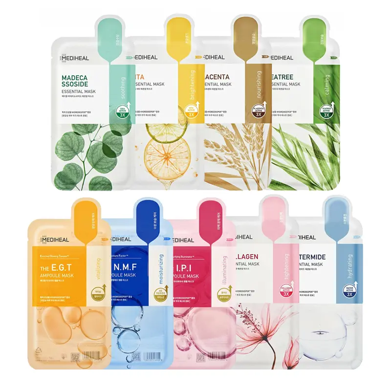 [MEDIHEAL] Ampoule & Esssential Mask 10pcs Skincare Comfort Skin Repair Hydrating Brightening Calming Soothing Daily Nourishing Radiant