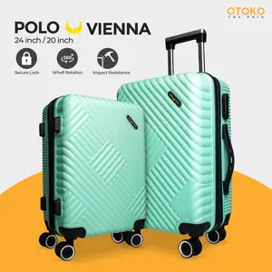 PROMO Koper SET 20+24 Inch Koper Fiber Koper Bagasi+Kabin Koper isi 2 roda 4 Putar FREE PACKING KARDUS