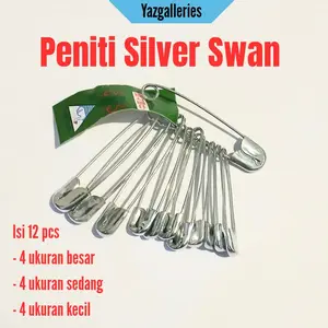 Peniti Swan Silver Isi 12 pcs 3 Ukuran/ Peniti Silver Serbaguna
