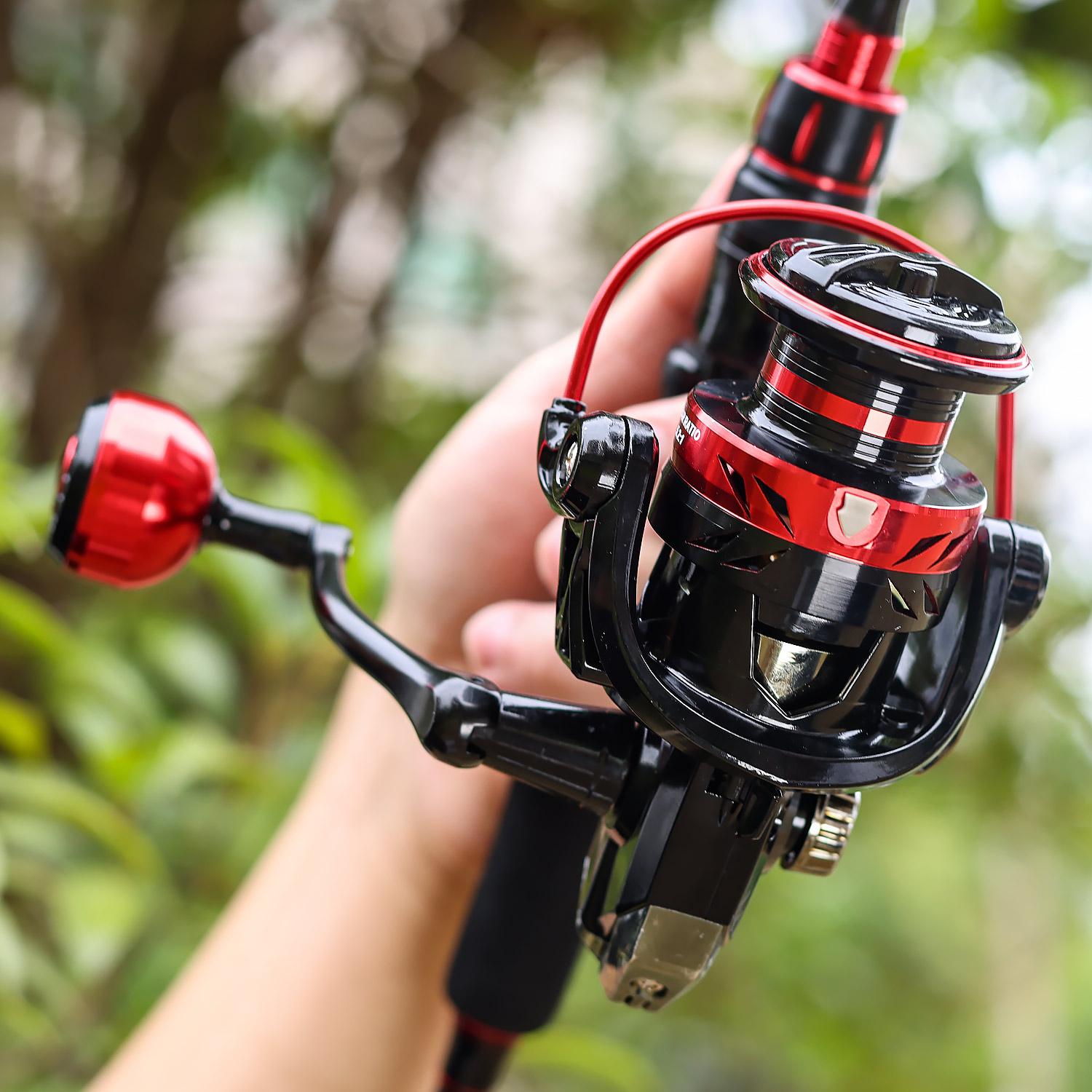 Sougayilang 1.8m joran pancing 1000/2000/3000/4000/6000 Reel Pancing spinning Fishing Rod Combo SET Joran Pancing Set Senar pe Pancing Pancing Set Lengkap  Untuk Air Tawar Laut Untuk Memancing