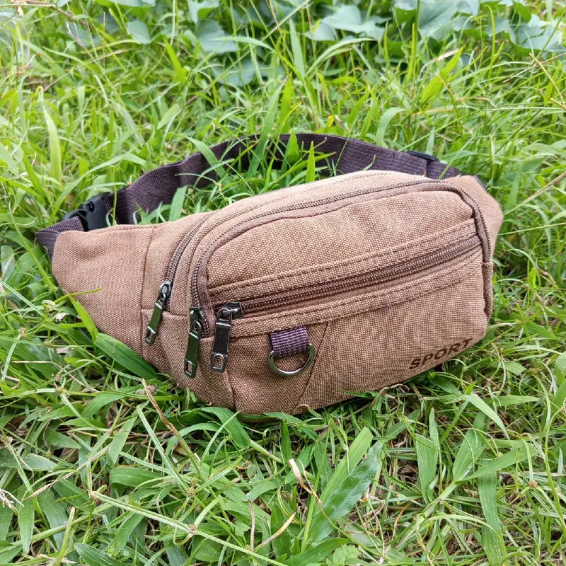COD-Tas WaistBag Pria/Tas Selempang  Kanvas/Tas Pinggang kanvas  222 tasslempang Wood Slingbag  Cowok 4