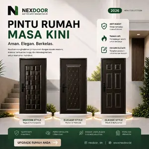 Pintu Baja NEXDOOR Type ECO Series White & Wood Colour (86x210cm)