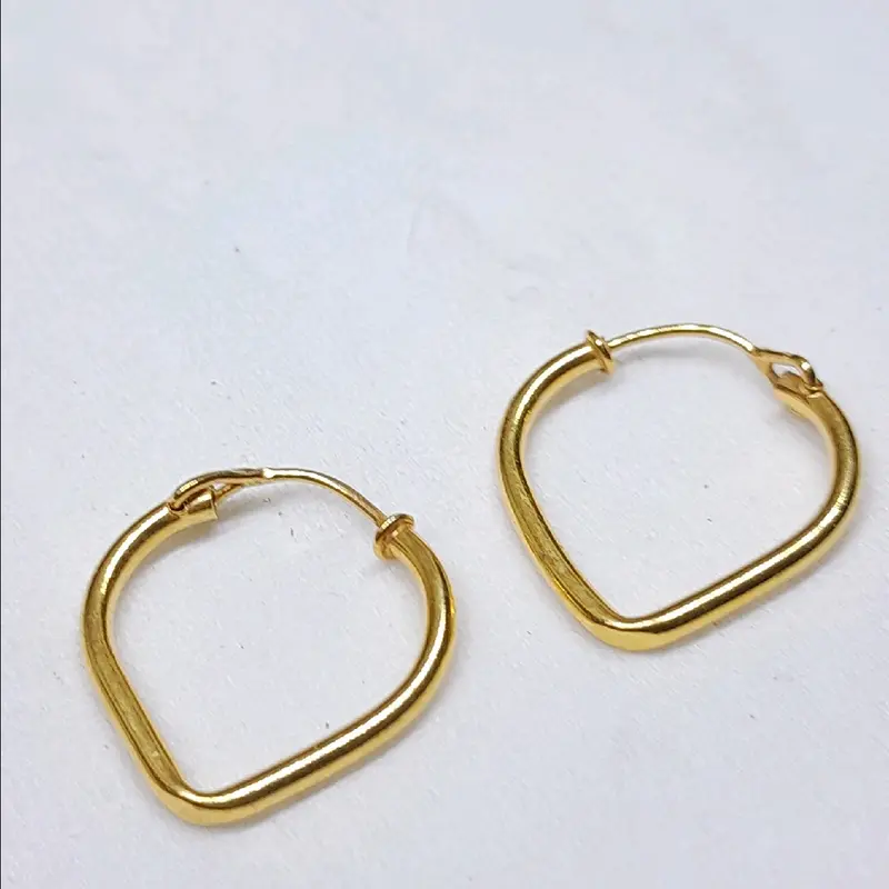 Anting Ring polos segi 0.5 gram emas muda 1