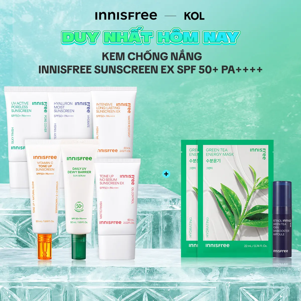 Kem chống nắng INNISFREE Sunscreen EX SPF 50+ PA++++ (Chọn dòng phù hợp theo phân loại)
