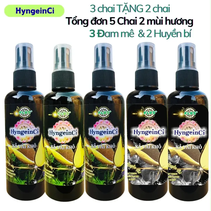 [Combo mới 3 TẶNG 2] Xịt thơm quần áo HyngeinCi Có 3 mùi hương - Xả vải khô hương thơm bền lâu, quần áo thơm dai - Chai 100ml nước Xịt thơm quần áo 5