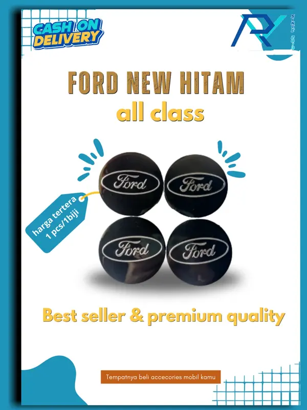 1pcs 56.5mm Ford Velg Roda Tutup Ring 16 17 Plat Hitam Biru Polish 1