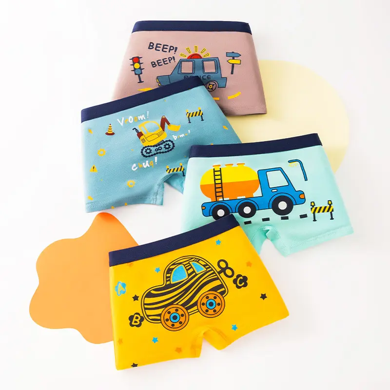 BOBOHO - (1PCS) Pakaian Dalam / Celana Boxer Anak Laki-Laki Motif Kartun Lucu Bahan Katun Lembut / Celana Dalam Anak Laki-Laki 5