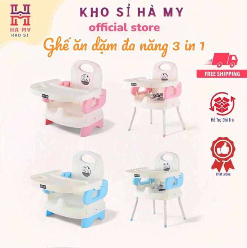Ghế ăn dặm cho bé gấp gọn đa năng 3in1 có dây dai an toàn mặt bàn tháo rời tiện lợi KHO SỈ HÀ MY