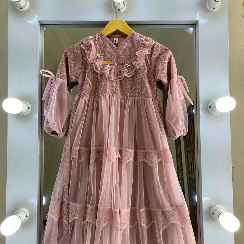 Gamis anak hilya perempuan mewah dress anak mix brokatt tile premium terbaru viral 7
