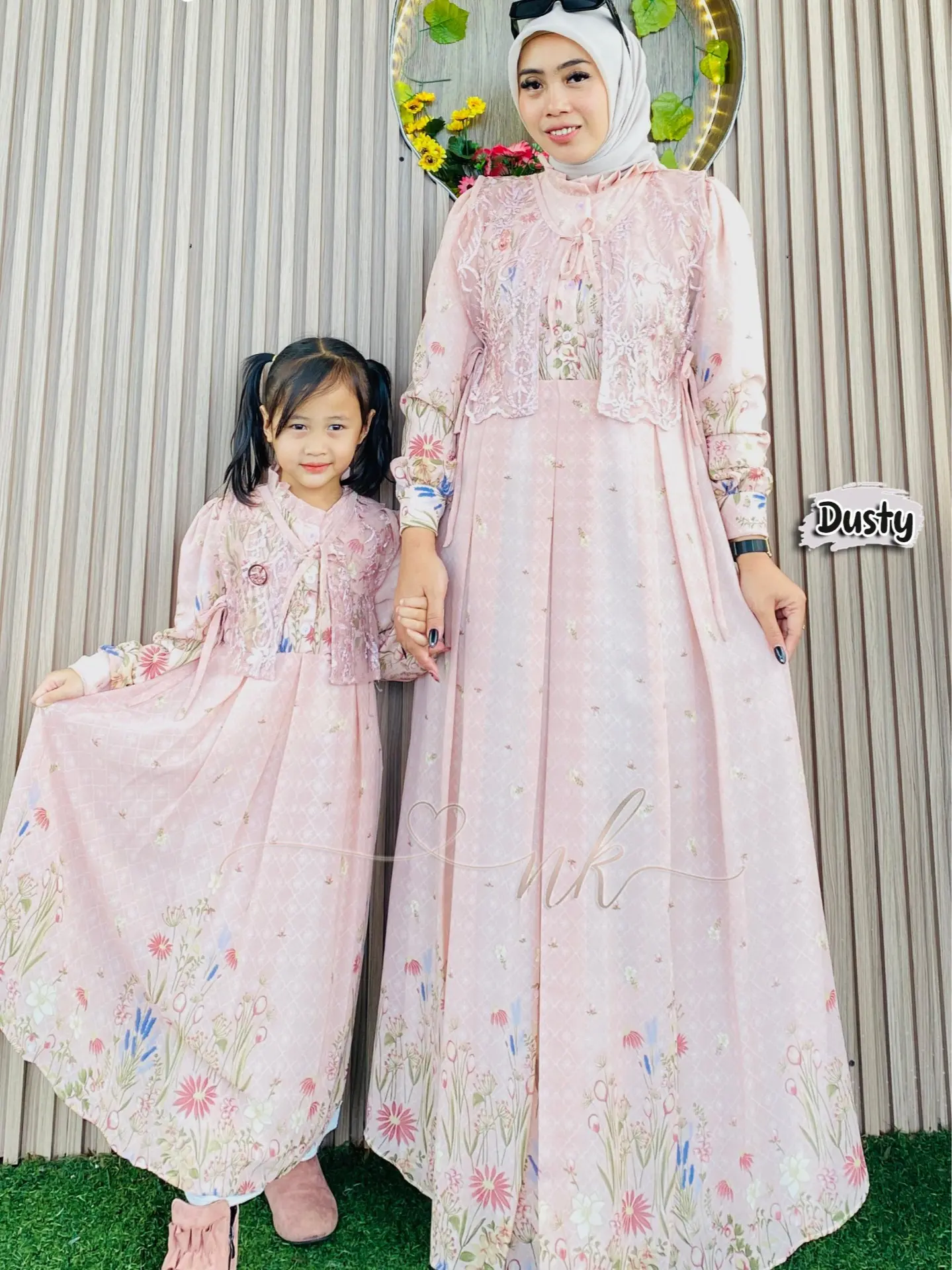 Fashion Muslim Gamis Ceruty Mix Brokat, Dress Arrofah bisa Couple Ibu dan Anak untuk Lebaran 2025 baju Sarimbit Keluarga Wanita Dewasa Remaja Mom