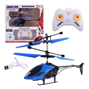 Helikopter Remote Control Pesawat RC Mainan Terbang Sensor Tangan Mainan Anak dengan Lampu Baterai Rechargeable