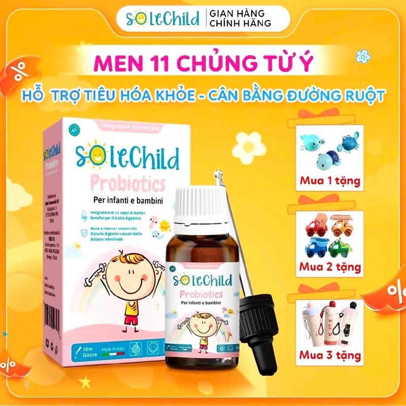  Men Vi Sinh 11 Chủng Từ Ý Cho Bé 10ml - SoleChild Probiotics Hỗ Trợ Tiêu Hóa Và Cân Bằng Đường Ruột 